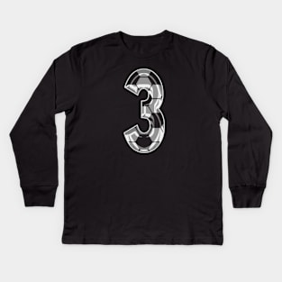 Soccer Number 3 Soccer Jersey #3 Soccer Mom Player Fan Kids Long Sleeve T-Shirt